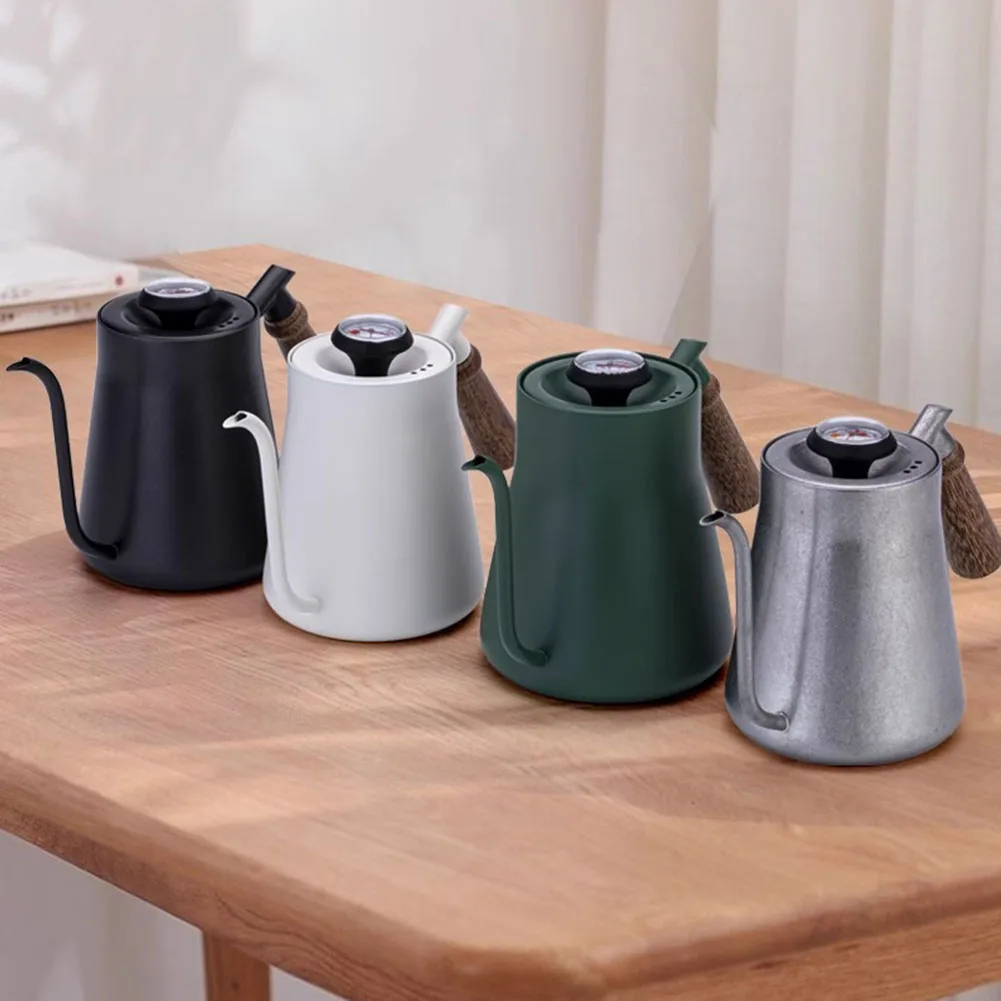 

600/850ml Stainless Steel Long Narrow Spout Coffee Pot Gooseneck Kettle Hand Drip Kettle Pour Over Coffee With Lid Thermometer