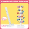 60 Holes Wood Lollipop Stand Filled Lollipop Display Stand Decorative Candy Table Holder for Baby Showers Anniversaries Party 3