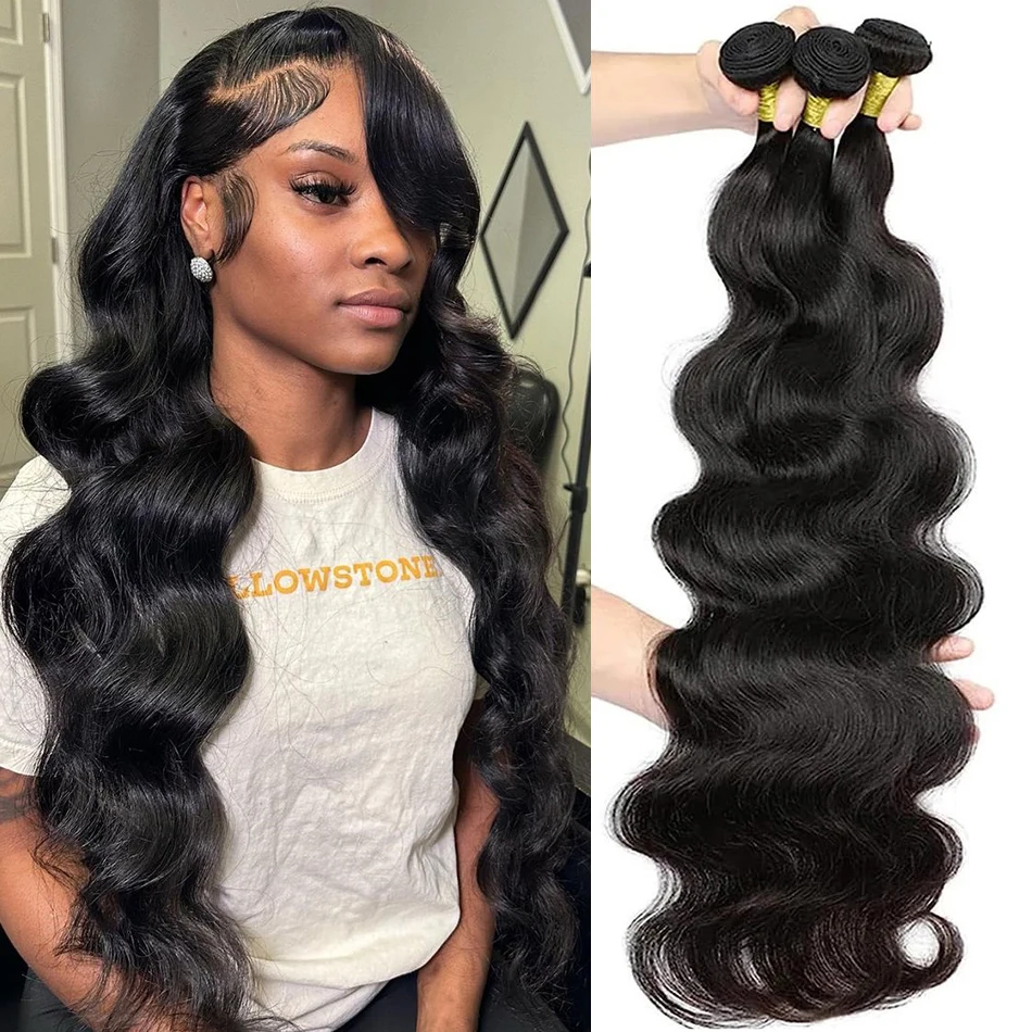 

Peruvian Hair Weave Bundles Body Wave 32 Inch 3 Bundles 100% Remy Human Hair Bundles Deal Natural Color Raw Hair Extensions