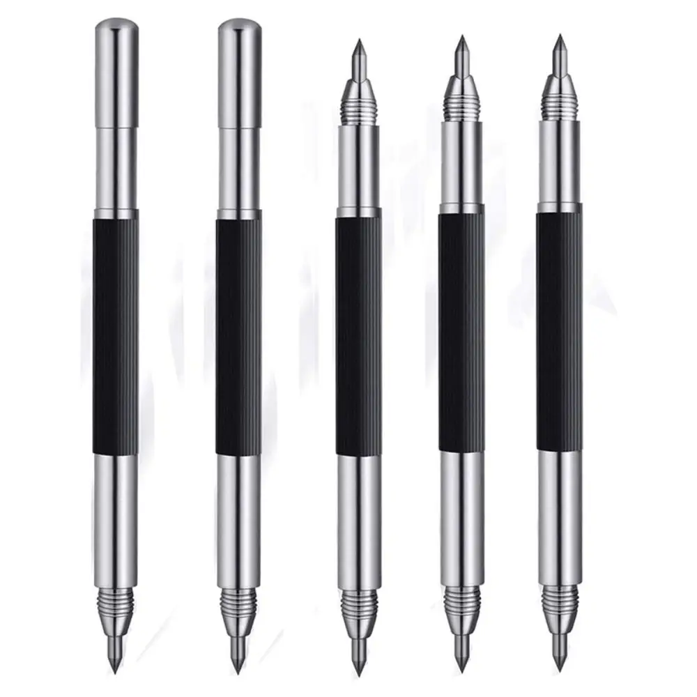 

Silver Metal Scribe Pen Double-headed Scribing Pen Portable Cutting Marker Tool for Construction Metalworking Woodworking