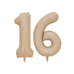 Cream Caramel Digital Number Balloon for Birthday Celebrations - Kids & Adults Party Decor and DIY Supplies (Caramel  16)