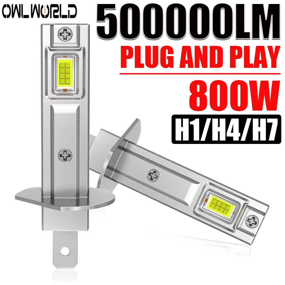 H1 Canbus LED 헤드라이트 전구 500000LM 자동차용 강력 조명 6500K..