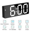 Smart Alarm Clock Bedside Table Led Alarm Clock Digital Children's Electronic Alarm Clock Curved Screen Mirror Temperature 5