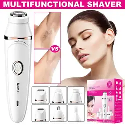 Versatile Body Hair Removal Device 7-in-1 Cordless Rechargeable Face Epilator Kit Smooth Painless Hair Removal for Women