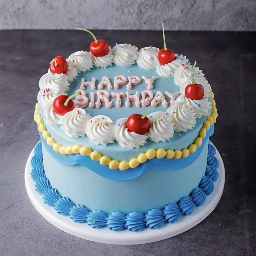 thumbnail image 1 of Modelo de pastel Retro coreano, simulación de pastel de cumpleaños falso, modelo de pastel de 6 pulgadas pastel de cumpleaños falso, 1 of 5