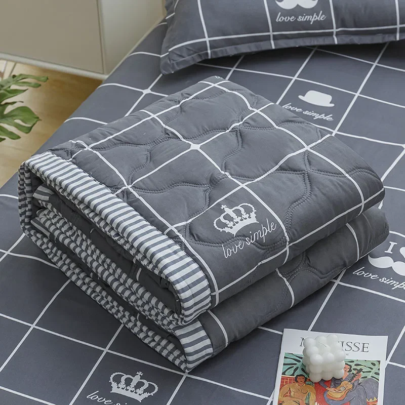 Soft Skin Friendly Summer Quilt Set or Single Quilts Lightweight Breathable Thin Comforter Sets Washable Single Double Blanket