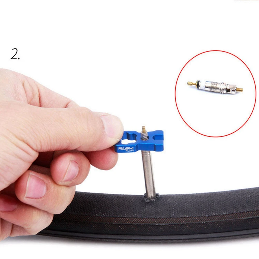 Bicycle Valve Tool 4 IN 1 Portable Bicycle Valve Wrench Multifunction Schrader/Presta Valve Core Disassembly Installation Tools MTB Road Bike