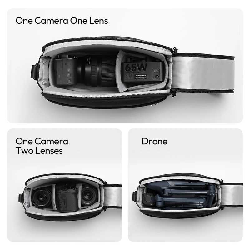 Ulanzi F08 Lightweight Travel 20L Backpack with Divider for Camera Lens Laptop Sling Bag Handheld Sleeve Photography Crossbody