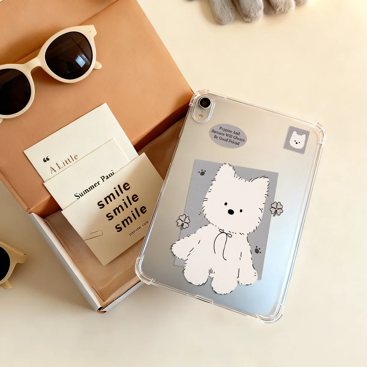 High Transparency Printed Tablet Case with West Highland White Terrier Design