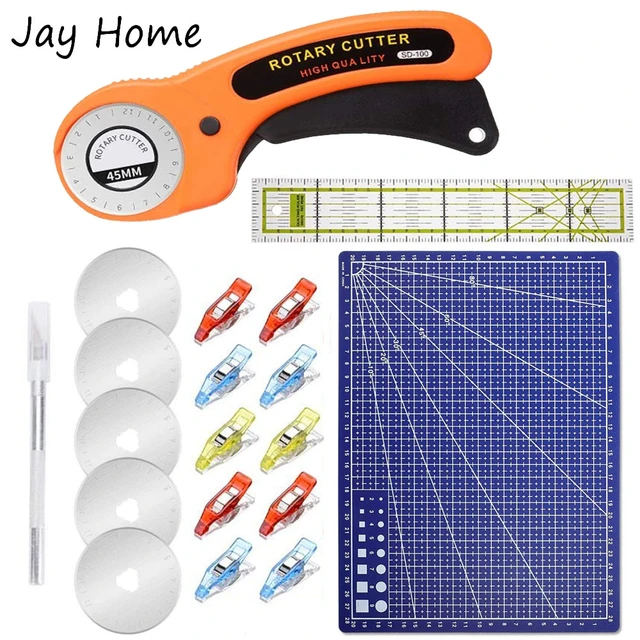 3 Rectangle Quilting Rulers and Ergonomic Rotary Cutter Kit | 6x24 Quilting  Ruler | 6x12 Quilting Ruler | 3x18 Quilting Ruler | Ergonomic 45mm Rotary