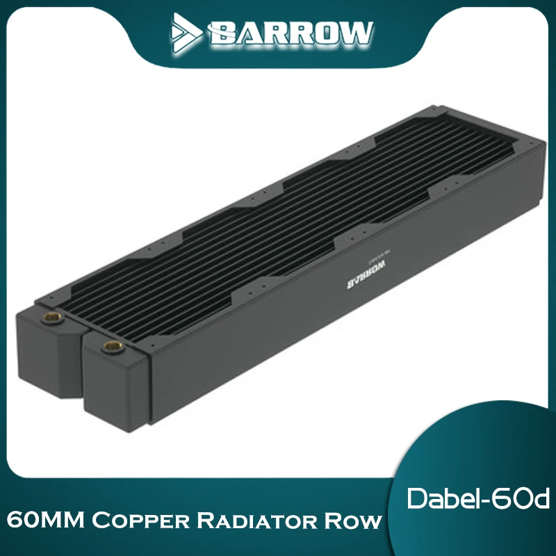 

Barrow 60mm Thick 480mm Copper Radiator,Computer Water Coolant Discharge Heat Sink Exchanger Radiator CPU Cooler Dabel-60d