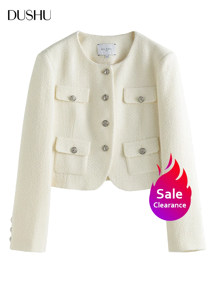 

DUSHU【Clearance Sale】Celebrity Style Coat Women Autumn New Style Sweet Special Short Top Vintage Elegant Female Small Coats