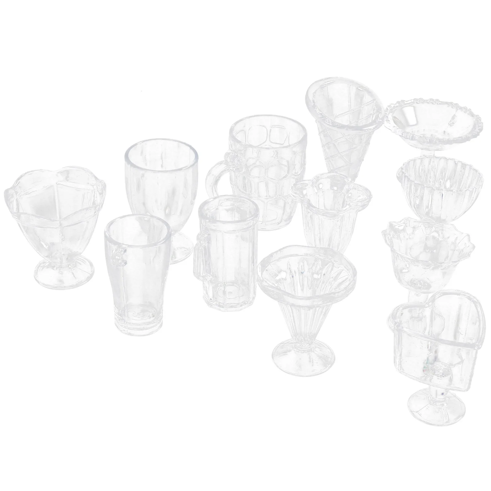 

12pcs Tiny Cups Miniature Cup Mini House Milk Cups Miniature Mugs Mini Photo Props