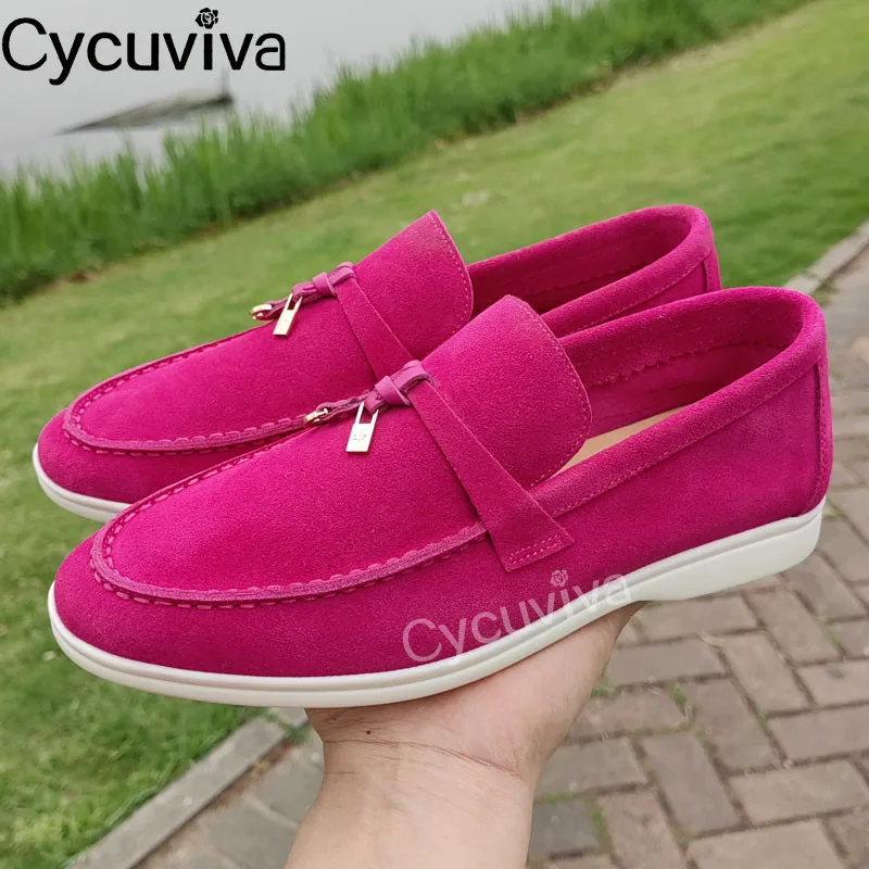 

2023 Hot Suede Flat Shoes Women Slip On Loafers Leather Fringe Decor Causal Shoes Summer Walk Mules Spring Women Shoes