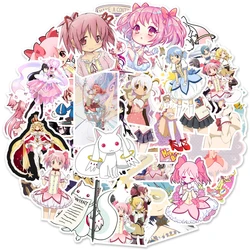 Madoka Magica Cute Anime Sticker Set - PVC Waterproof Cartoon Decals for Laptops, Phones, Motorcycles, and Suitcases (30PCS)