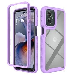 Armor Defend Shockproof Phone Case with Hard PC Frame and TPU Shell - Motorola Moto G42 (Purple)