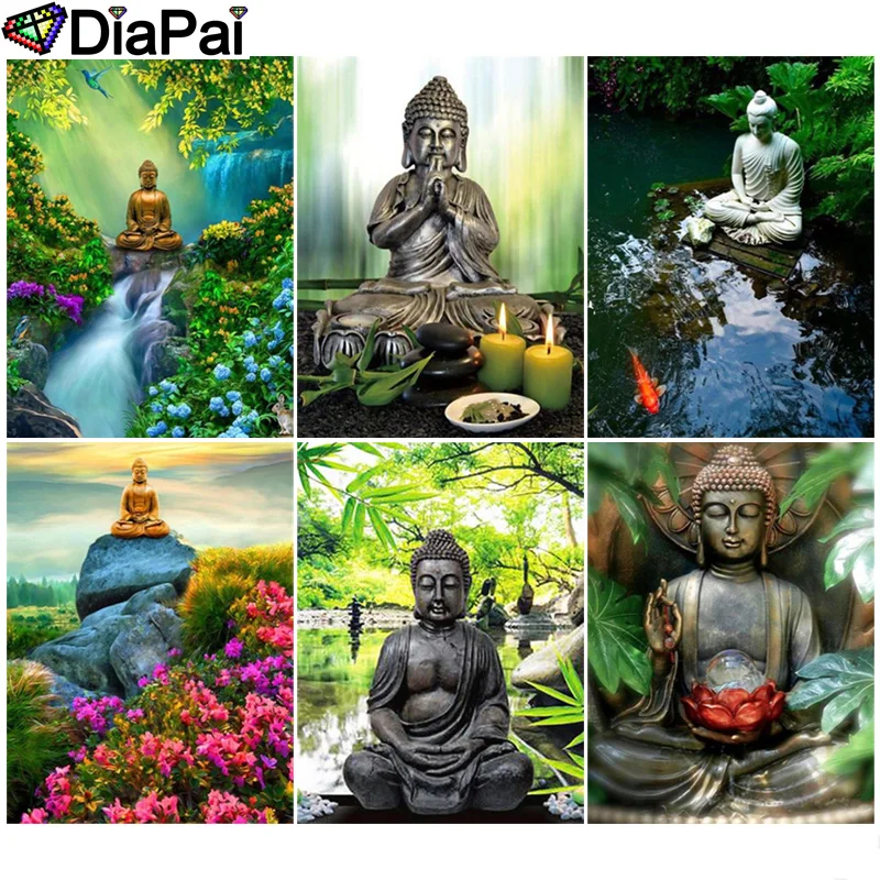 

DIAPAI Diamond Embroidery "Religious Buddha" Pattern DIY 5D Diamond Painting Needlework Cross Stitch Full Drill Painting