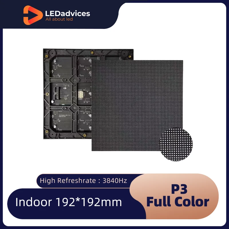 P3 Hot Sale Full Color SMD1515 192x192mm LED Module For Indoor Video Display Wall 3840Hz Rental Fixed Installation Screen p2 5 3840hz full color smd1415 320x160mm led module panel for outndoor video display wall rental fixed installation screen