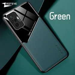 Premium PU Leather Protective Case - Soft Frame & Hard PC Cover - Elegant Design - Redmi Note 10 Pro (Green)