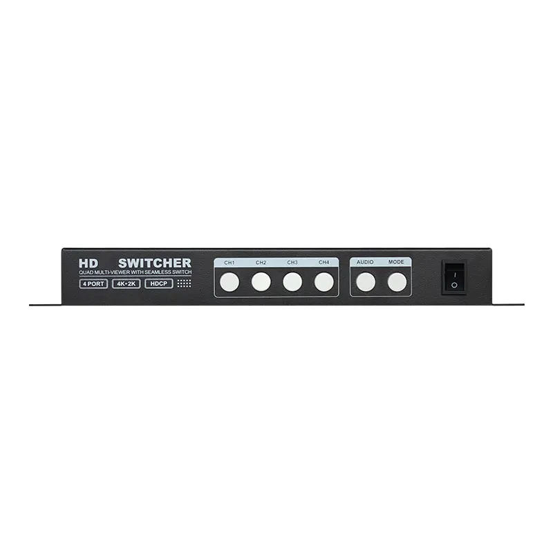 AMS-QMV H4 4K LED Video Splitter HD Quad Multi Viewer 4 In 1 Out Advertise Screens Switcher Divider Video For HD Converter