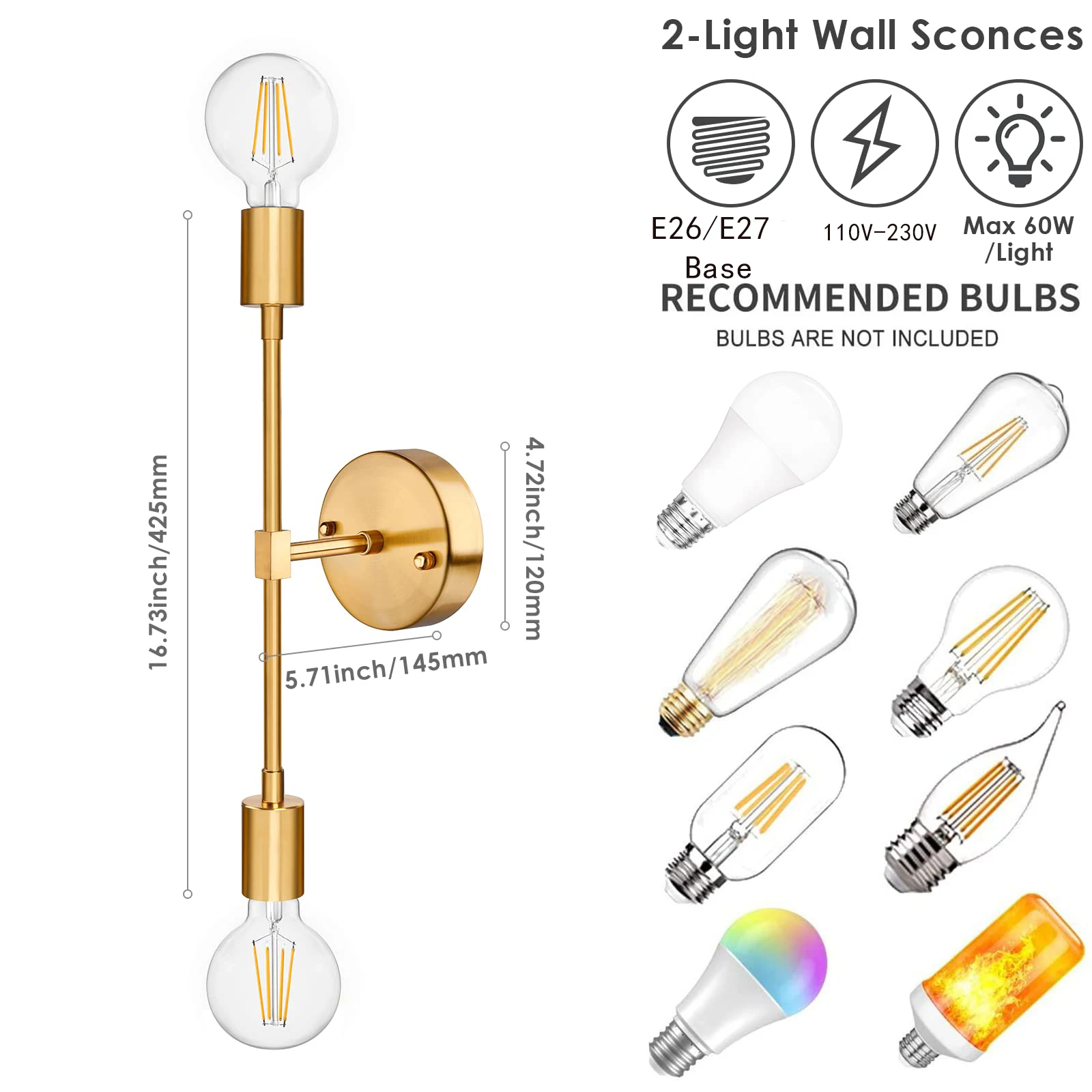 Vintage Two Arm LED Wall Lamp E27 Bedroom Bedside Lighting 2 Double Head Bathroom Mirror Wall Light Vanity Fixture Ceiling Light