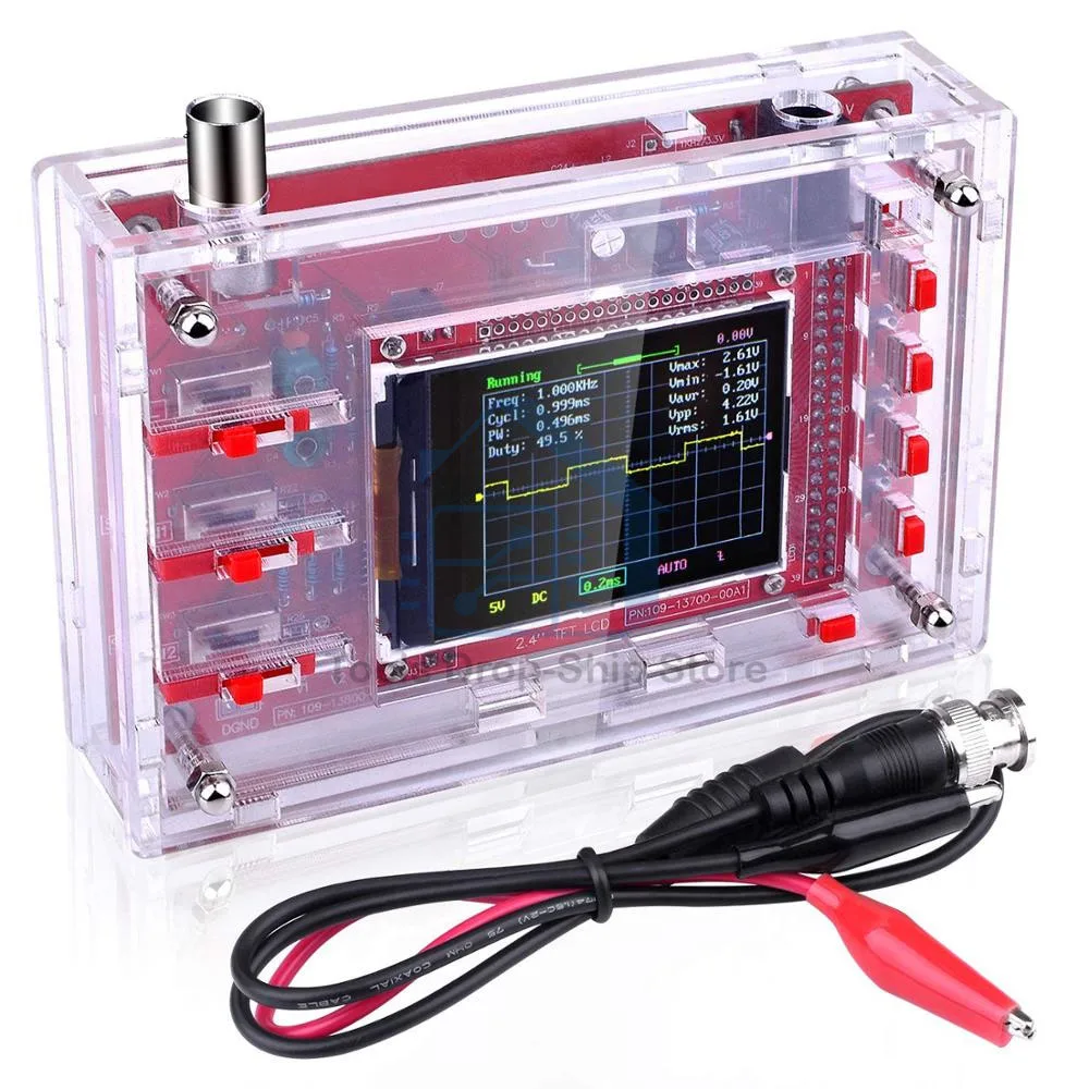 1Set 2.4" Fully Assembled Digital Oscilloscope TFT LCD Display With Alligator Probe Test Clip for DSOO138 Oscilloscope Portable 2