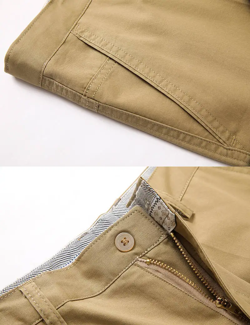 Herren-Sommer-dünne Business-Hose, Herbst, klassisch, lässig, 100 % Baumwolle, modisch, Stretch, solide, bequeme, elastische, gerade Hose – Detail 8