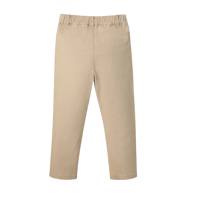 

Big Boys Pants Casual Solid Cotton Straight Pants for Teen Elastic Waist School Uniform Clothes Children Boys Trousers 3-14 Year