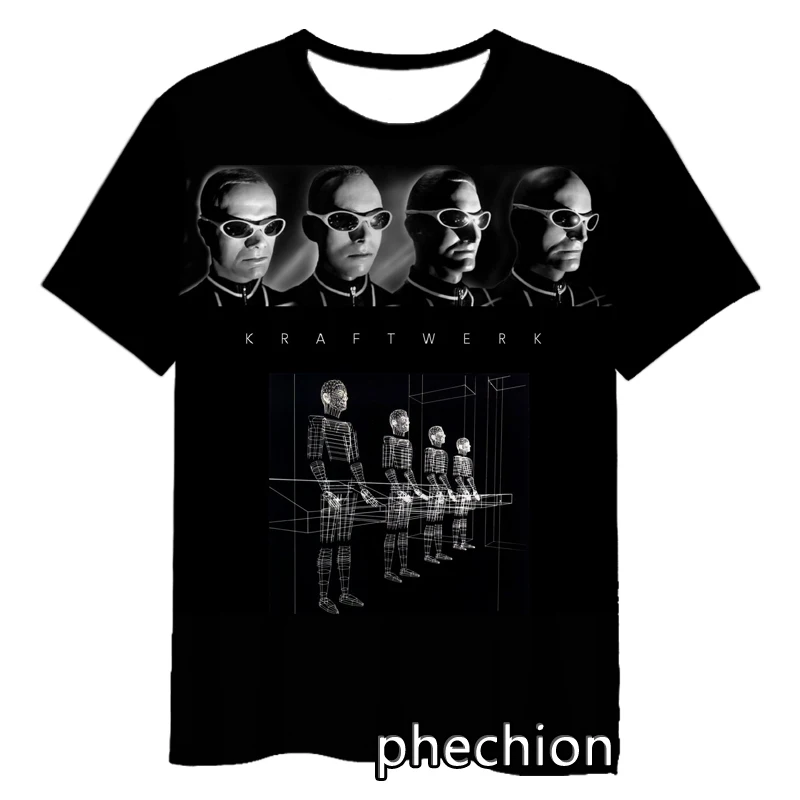 phechion New Fashion Men/Women Kraftwerk Rock 3D Print Short Sleeve T-Shirt Casual Hip Hop Summer T Shirt Tops S218