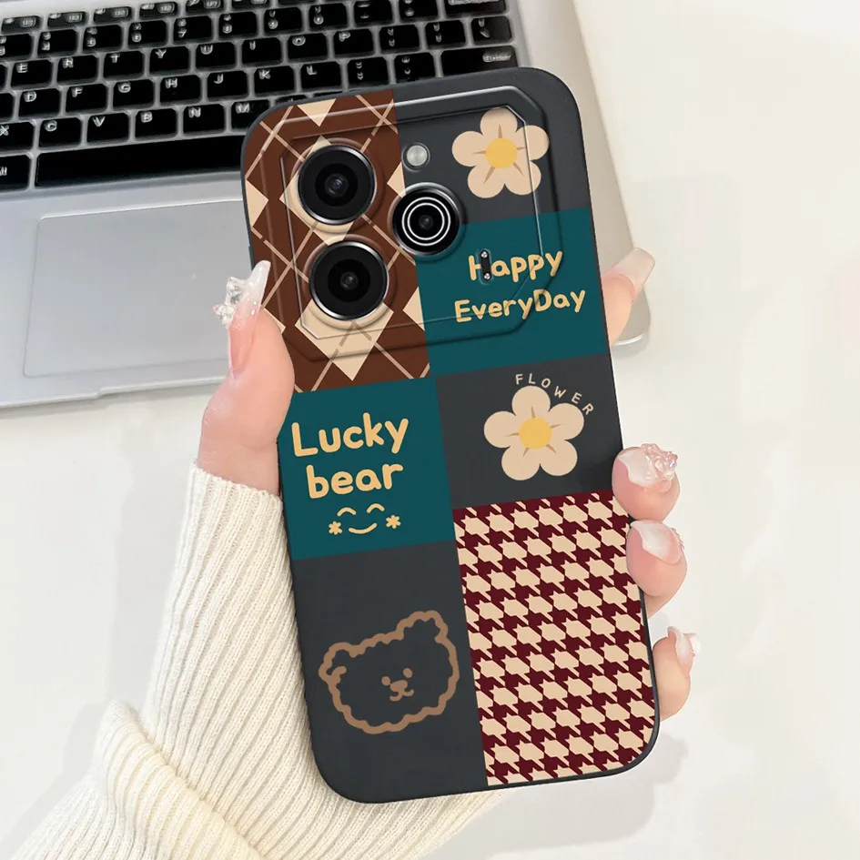 Stylish Fashion Pattern Square Lens Protective Soft Cover - 6.78 5G Phone Case