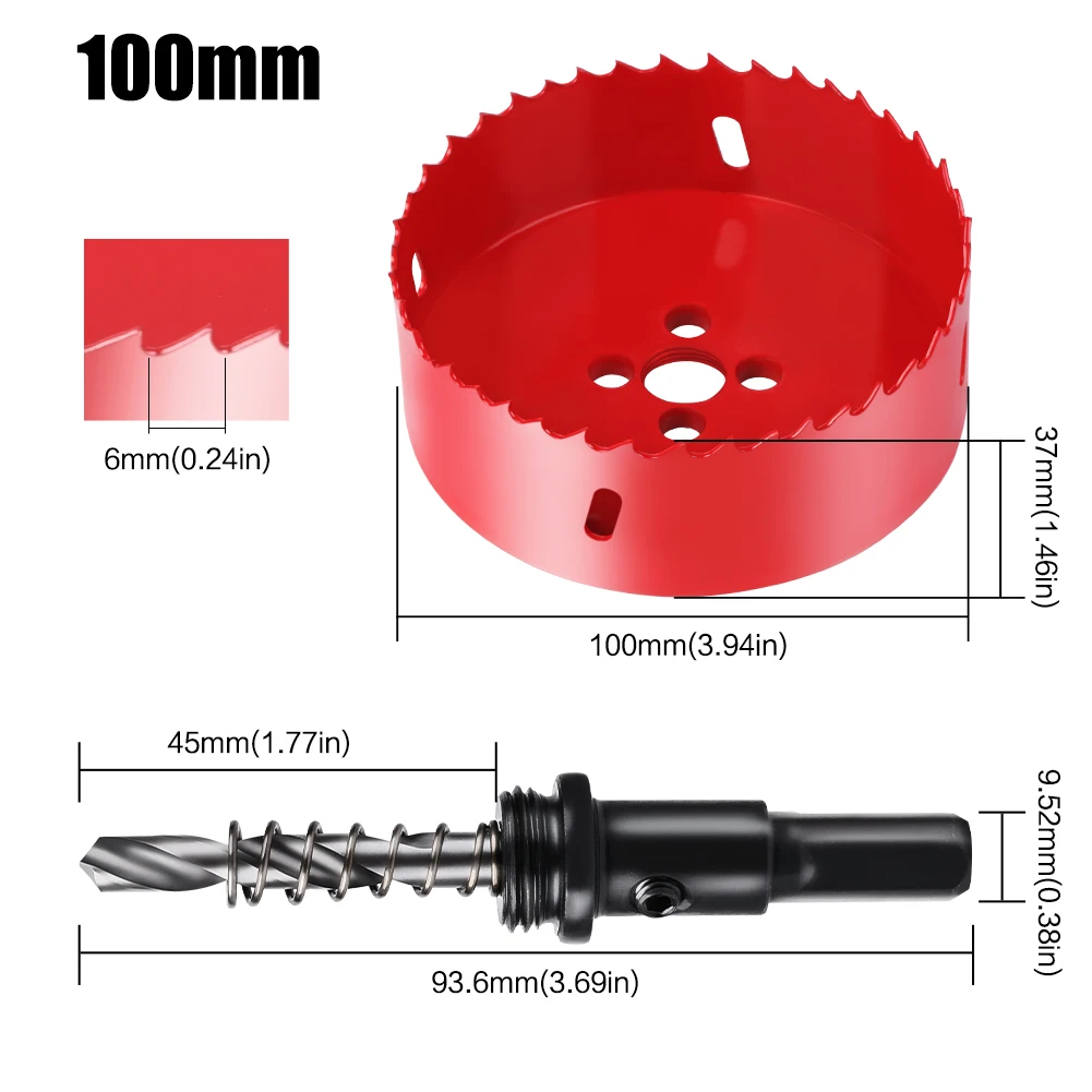 Bi-Metal Hole Saw HSS Drill Bit for Versatile Cutting (15-200mm)