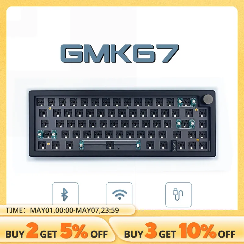 Hot Swappable Mechanical Keyboard Gasket Bluetooth 2.4G RGB Backlit Gasket Structure Keyboard 3 Mode Customized Keyboard