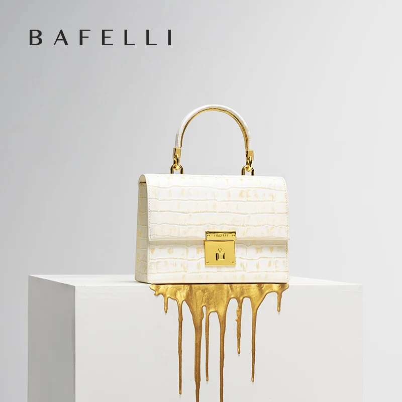 Sac à main pour femme BAFELLI, nouveau style élégant, sac à bandoulière en cuir véritable doré, marque de luxe, collection 2026 1 Sac à main pour femme BAFELLI, nouveau style élégant, sac à bandoulière en cuir véritable doré, marque de luxe, collection 2026 1