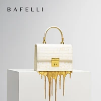 Sac à main pour femme BAFELLI, nouveau style élégant, sac à bandoulière en cuir véritable doré, marque de luxe, collection 2026 1