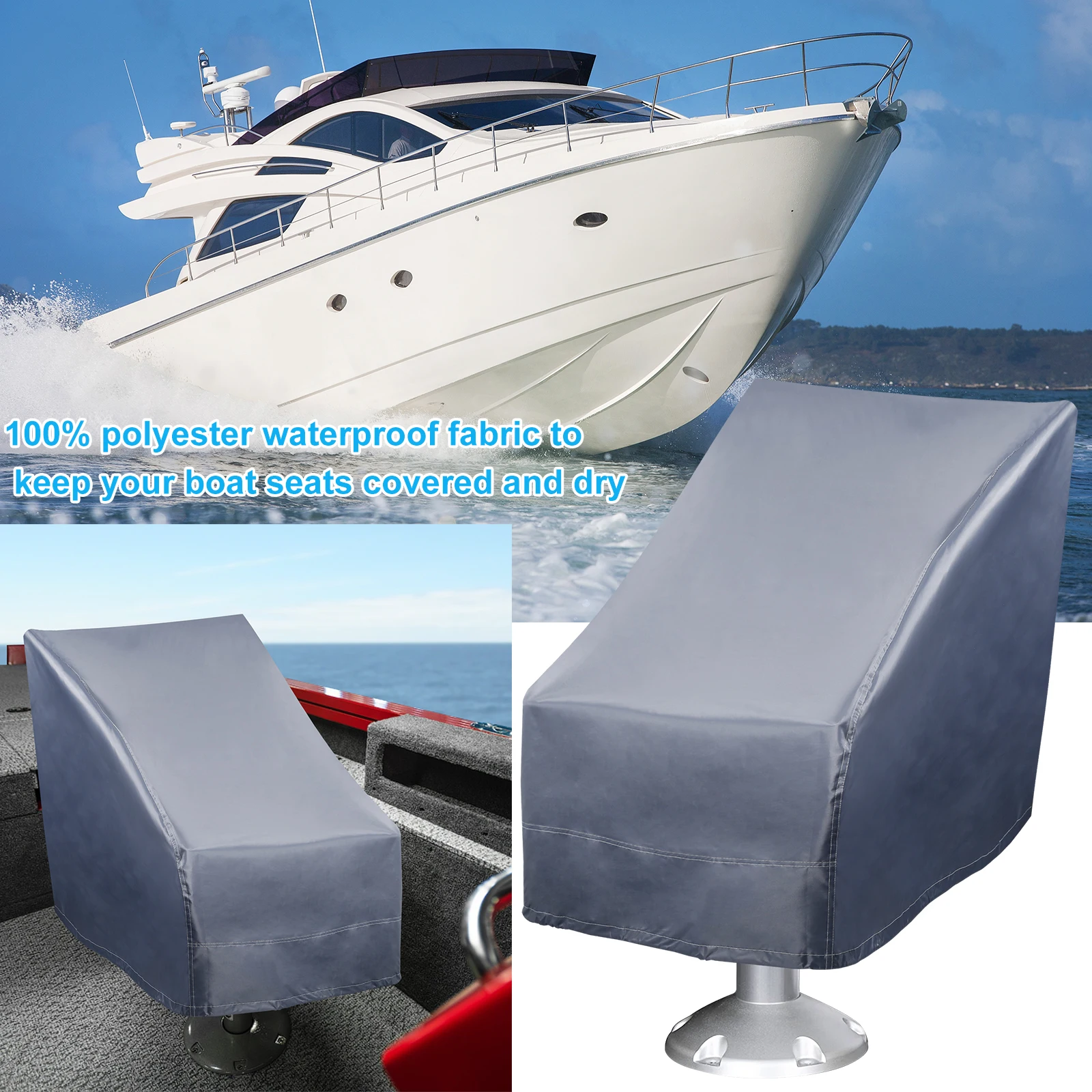 Waterproof Boat Seat Cover Boat Seat Protector Dustproof Pontoon Cover Foldable 22x24x25 in Yacht Furniture Protection