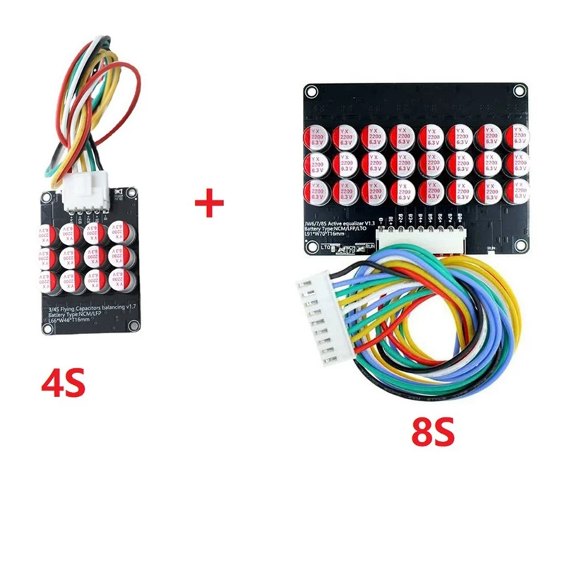 

4S+8S 5A Whole Group Balancer Active BMS Board Lithium Li-Ion Lifepo4 Battery Equalizer Energy Transfer Capacitor (2Pcs)