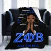 Zeta Phi Beta Pattern Blanket  Fashion Bed Sofa Air Conditioning Fashionable Leisure Picnic Travel Napping Soft Flannel Throw 1