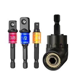 Impact Grade 105-Degree Angle Socket Adapter Set - Power Hand Tool Extension and Screwdriver Holder Attachment (Socket Adapter Set)