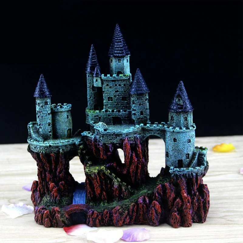 Aquarium Resin Castle Decoration Stone Cave Fish for Tank Accessories for Betta