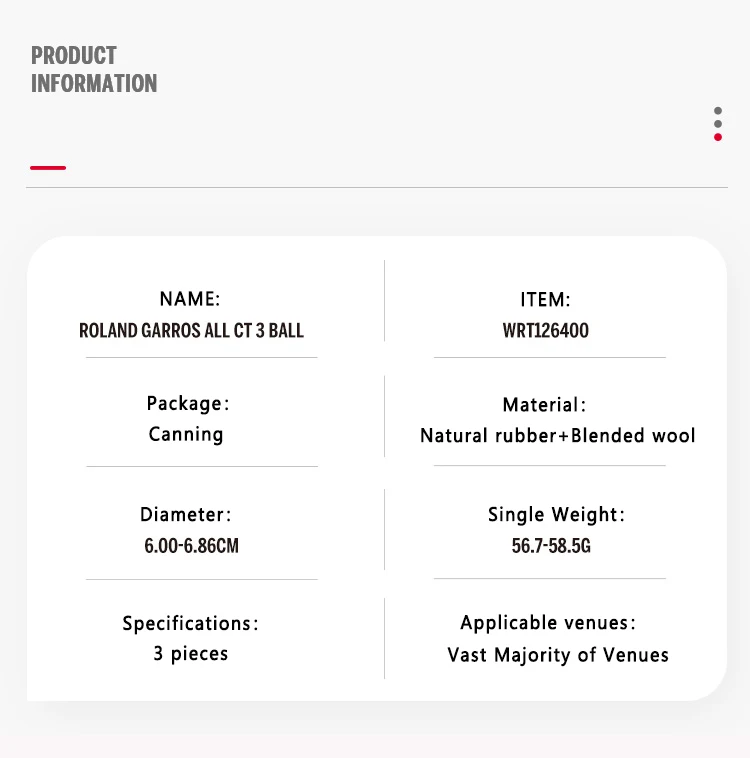 Description Picture 6 of itemWILSON Professional Tennis Training Ball Beginner High Elasticity Indoor Sports Competition Resistant Balls Accessories