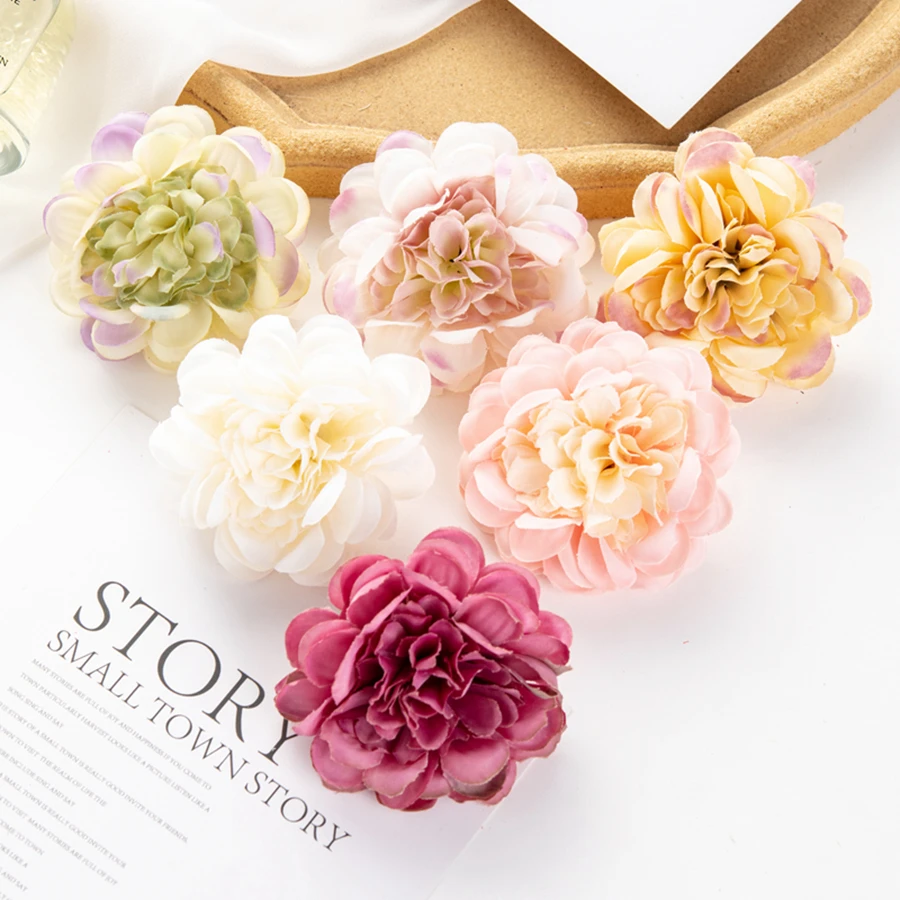 

100Pcs 8Cm Silk Hydrangea Scrapbook Home Room Decorations Wedding Bridal Brooch Christmas Diy A Cap Candy Box Artificial Flowers