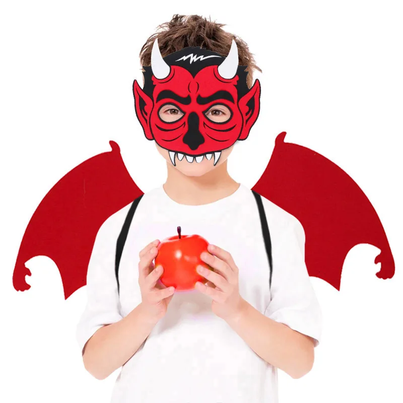 Children's Non-woven Wing Mask Set Halloween Ghost Festival Party Party Performance Props Dress Up