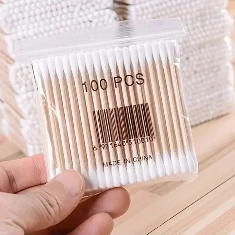 100/300/500/800pcs Double-ended Kapok swabs Nose and Ears Clean makeup kit Lipstick swabs 3