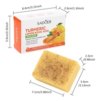 1/2 pièce Savon Artisanal Éclaircissant 100g à l'Acide Kojique, Curcuma et Citron pour les Taches Brunes, Nettoyant Visage et Corps avec Filet Moussant 5