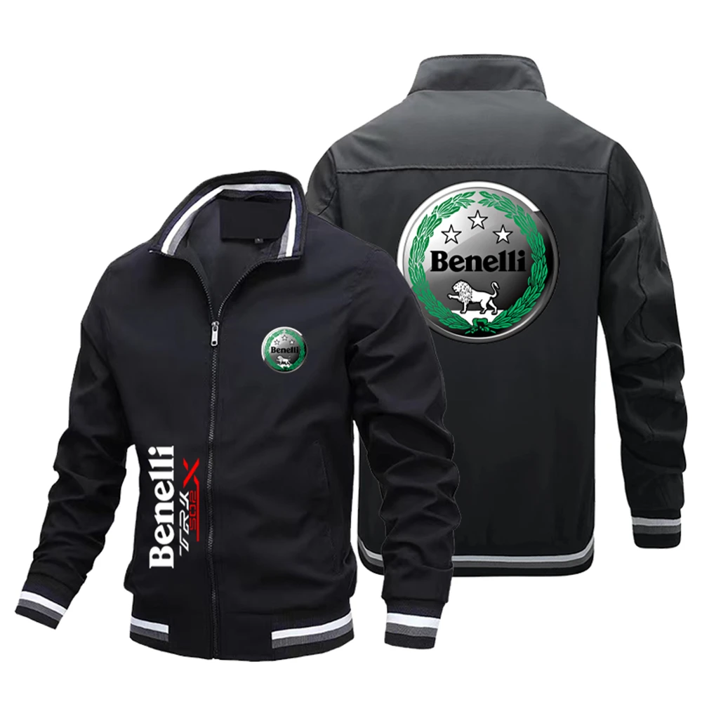 Fashion casual windproof men bomber brand Benelli logo  jacket oversize Harajuku outdoor riding jacket biker2024