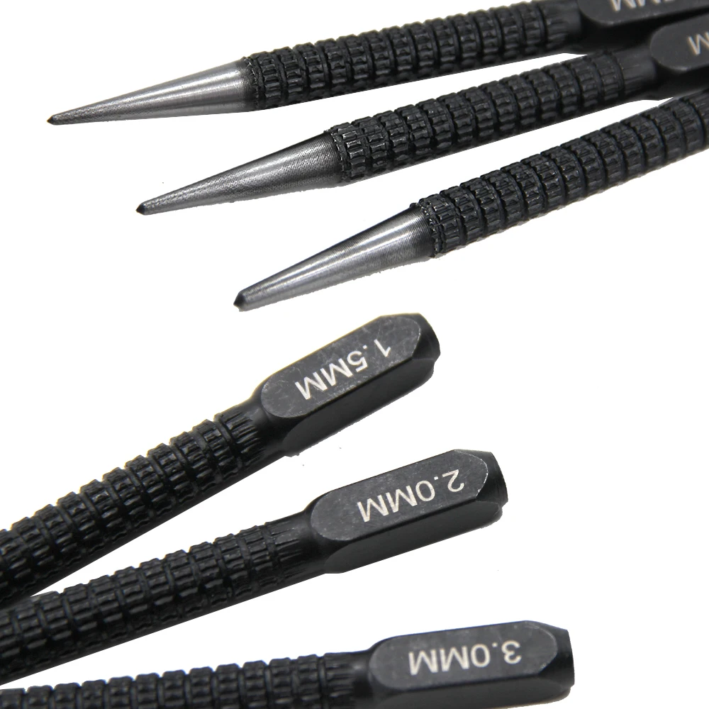 Center Punch Positioning Punch Drilling Fixer Black Cylindrical Nail Pin Tool Accessories 3PC center punch tool