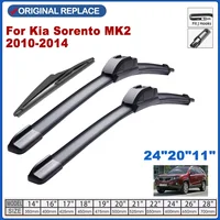 For Kia Sorento MK2 2010 2011 2012 2013 2014 Front Rear Wiper Blades 24"20"11" Brushes Cutter Windscreen Car Accessories 1