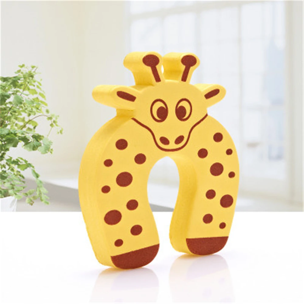 7pcs/Set Children Safety Cartoon Door Clamp Pinch Hand Security Stopper Cute Animal Baby Safety Door Stopper Clip Security