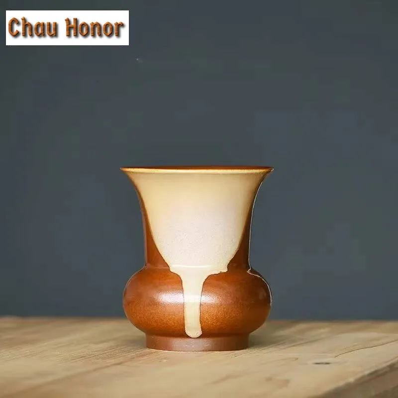 Coarse Pottery Large Water Bowl  Dry Foam Channel Accessories Slag Bucket Soda Jianshui Japanese Style Ceramic Flower Vase Pot