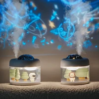 Large Capacity Portable Humidifier USB Charging 2000mAh Battery Projector Light Wireless Ultrasonic  Air Humidifier 2